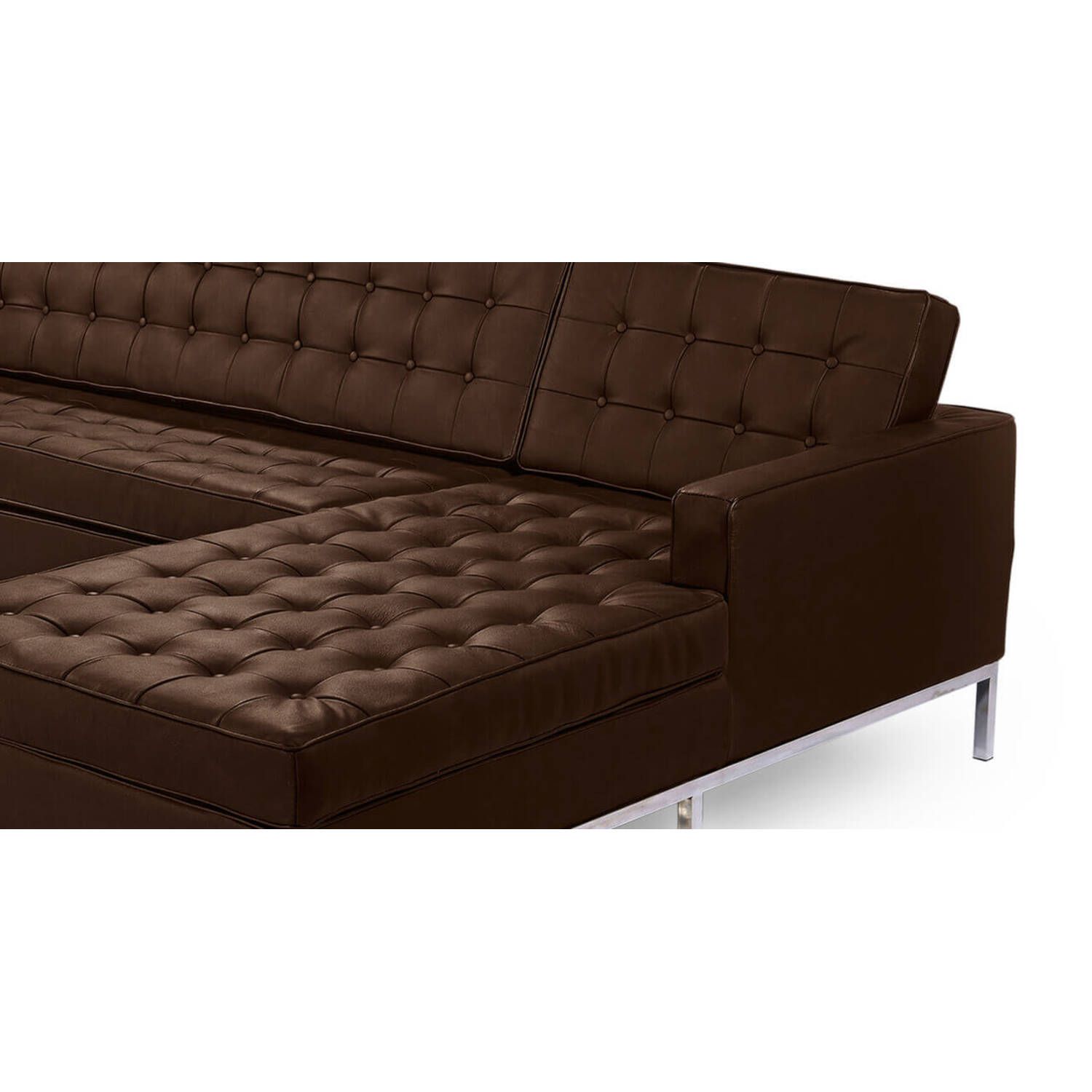 Коричневый кожаный модульный диван Florence