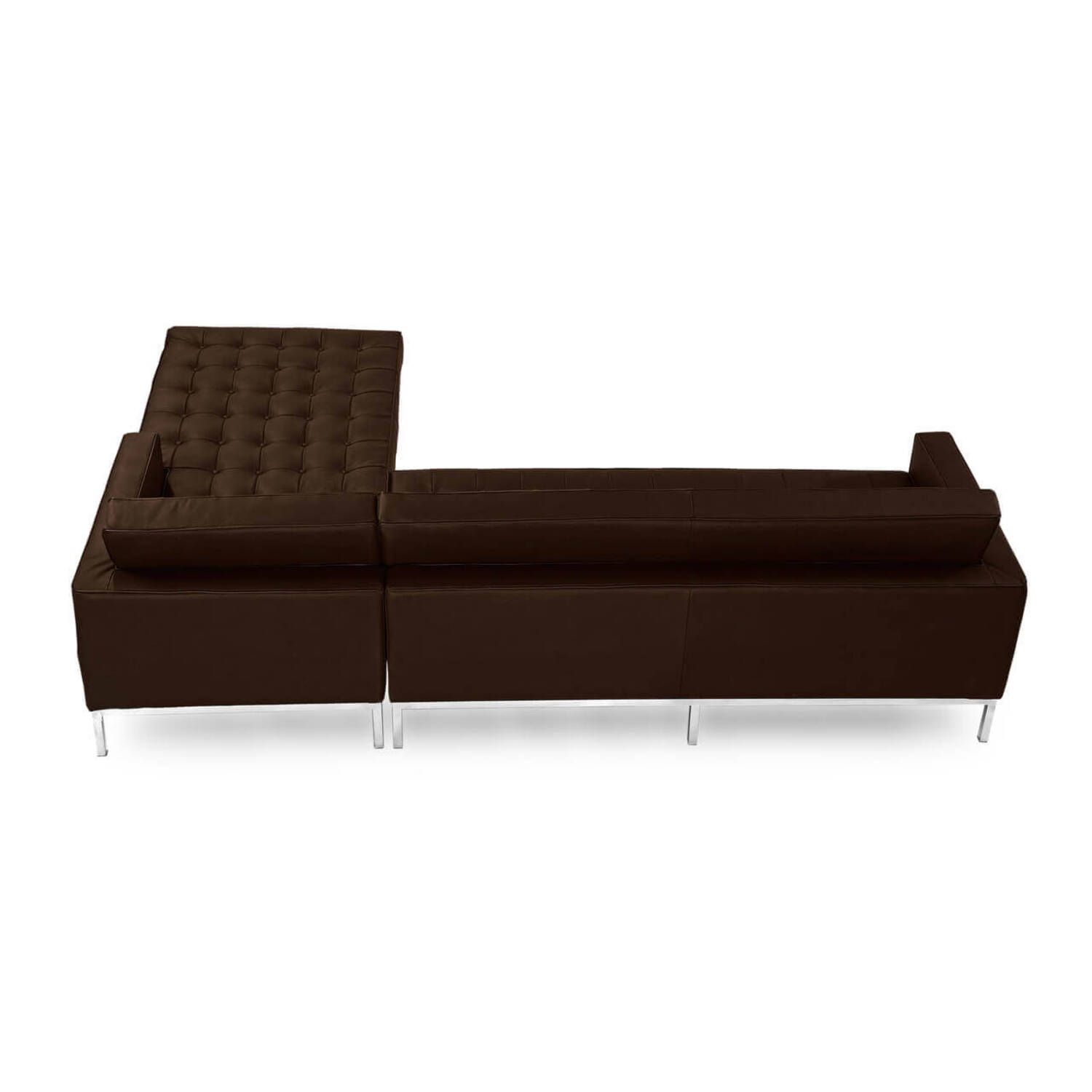 Коричневый кожаный модульный диван Florence