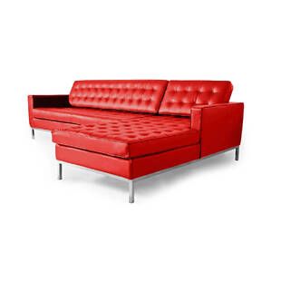 Красный кожаный модульный диван Florence, экокожа