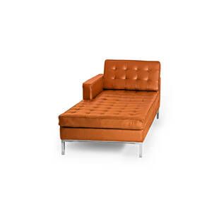 Оранжевый кожаный модульный диван Florence