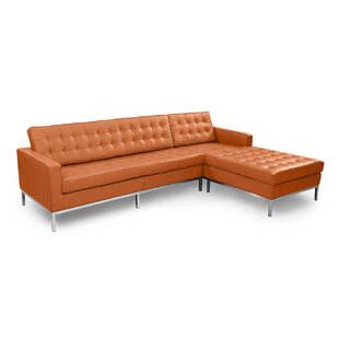 Оранжевый модульный диван Florence, экокожа