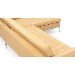 Песочный кожаный модульный диван Florence
