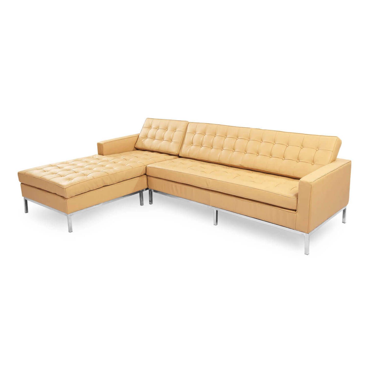 Песочный кожаный модульный диван Florence