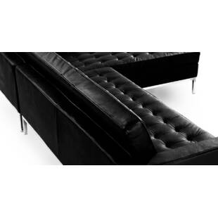 Черный кожаный модульный диван Florence, экокожа