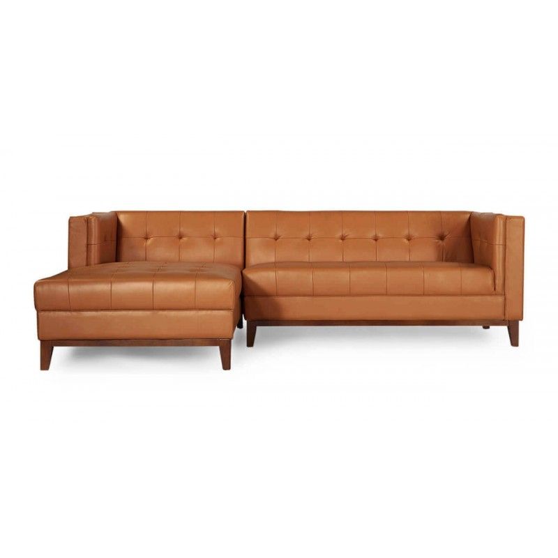 Диван Harrison модульный оранжевый, натуральная кожа