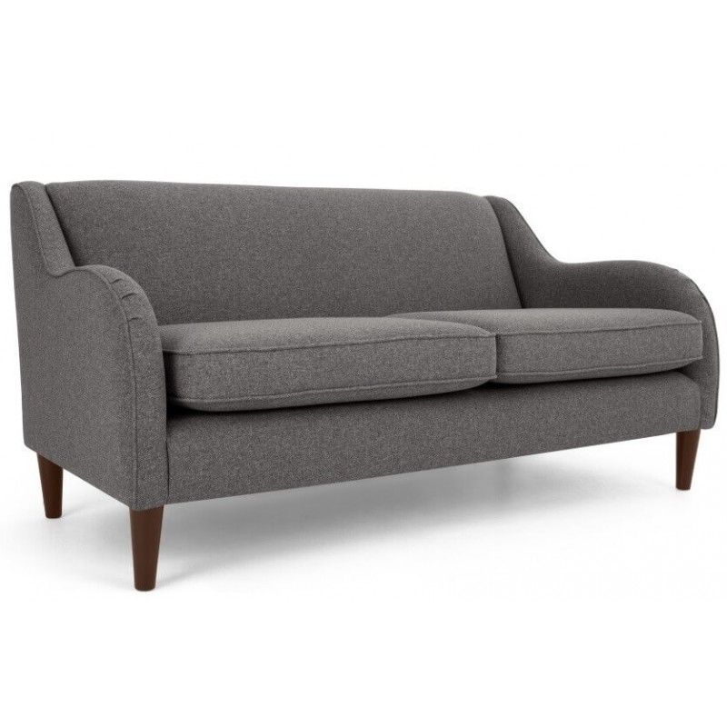 Диван Helena, на деревянных ножках, серый, трехместый