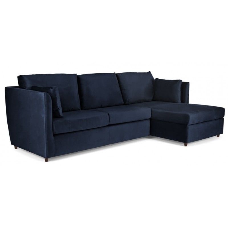 Диван Milner угловой, синий, микровельвет
