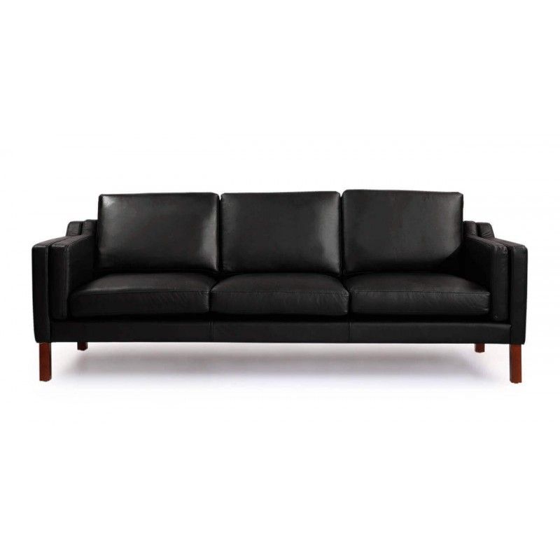 Диван Monroe, черный кожаный