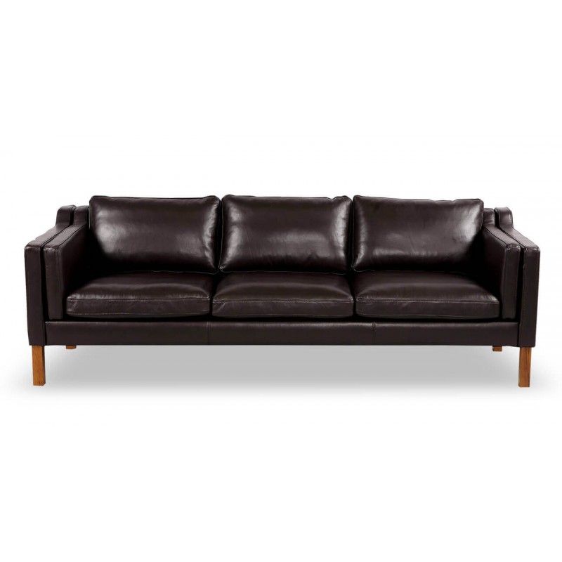 Диван Monroe, коричневый кожаный
