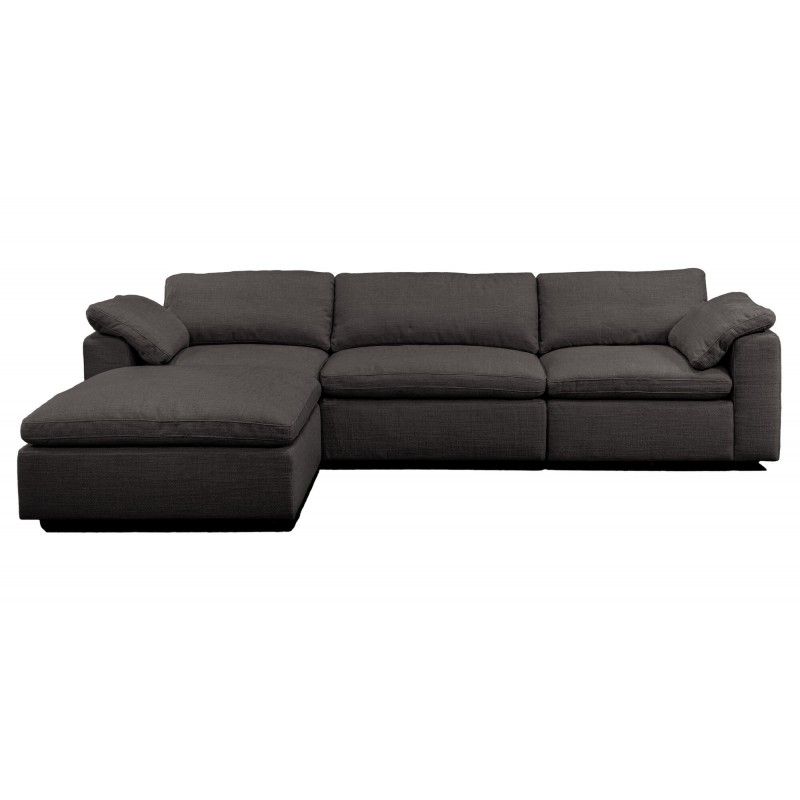 Диван Nest, модульный, с оттоманкой, серый