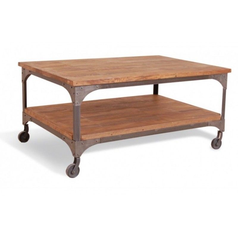 Журнальный стол Vintage Industrial Wood&Wheels