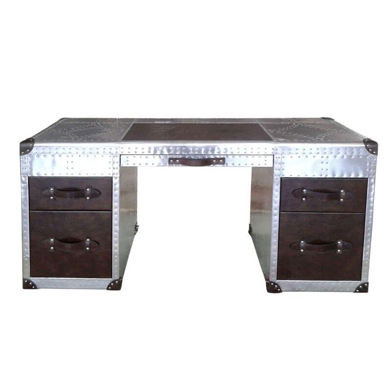 Стол Riveted Aluminium Cover Aviator Office Desk
