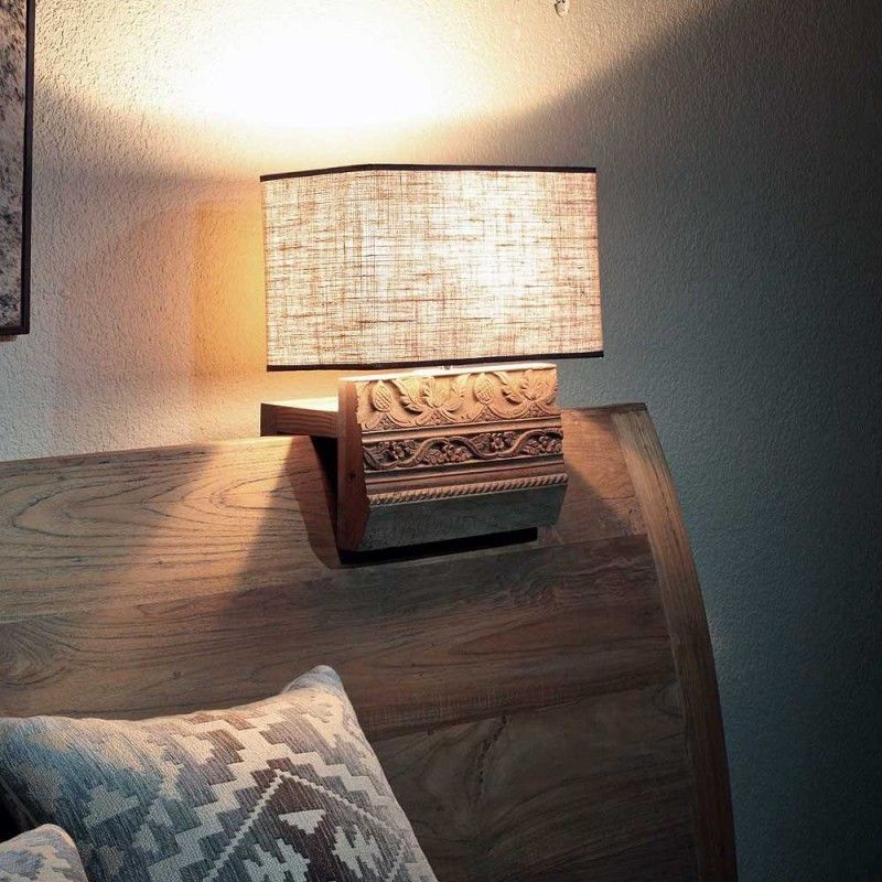 Светильник из дерева ценных пород с резьбой Anteak