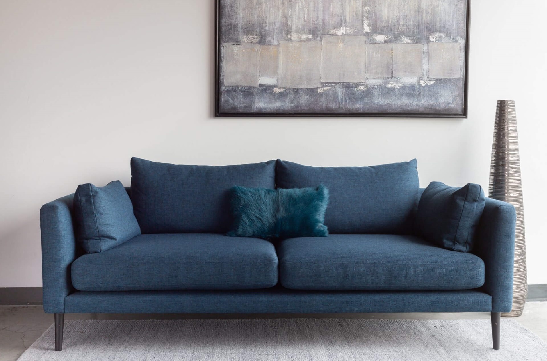 дизайнерский диван Raval в скандинавском стиле, прямой, синий